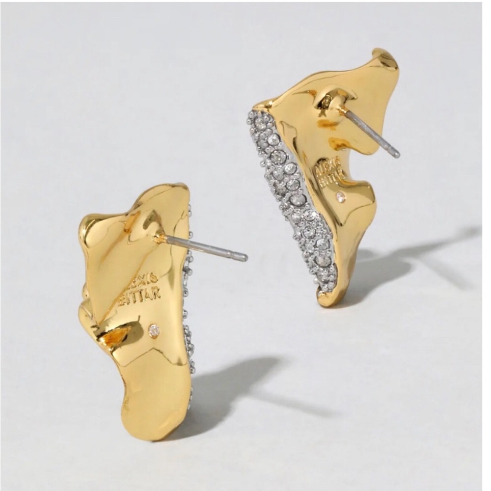 ALEXIS BITTAR • Solanales Gold Crystal Folded
Crumpled Post Earrings